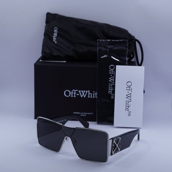 Off-White ASPEN 7207 Shield Sunglasses – Silver/Black/Grey